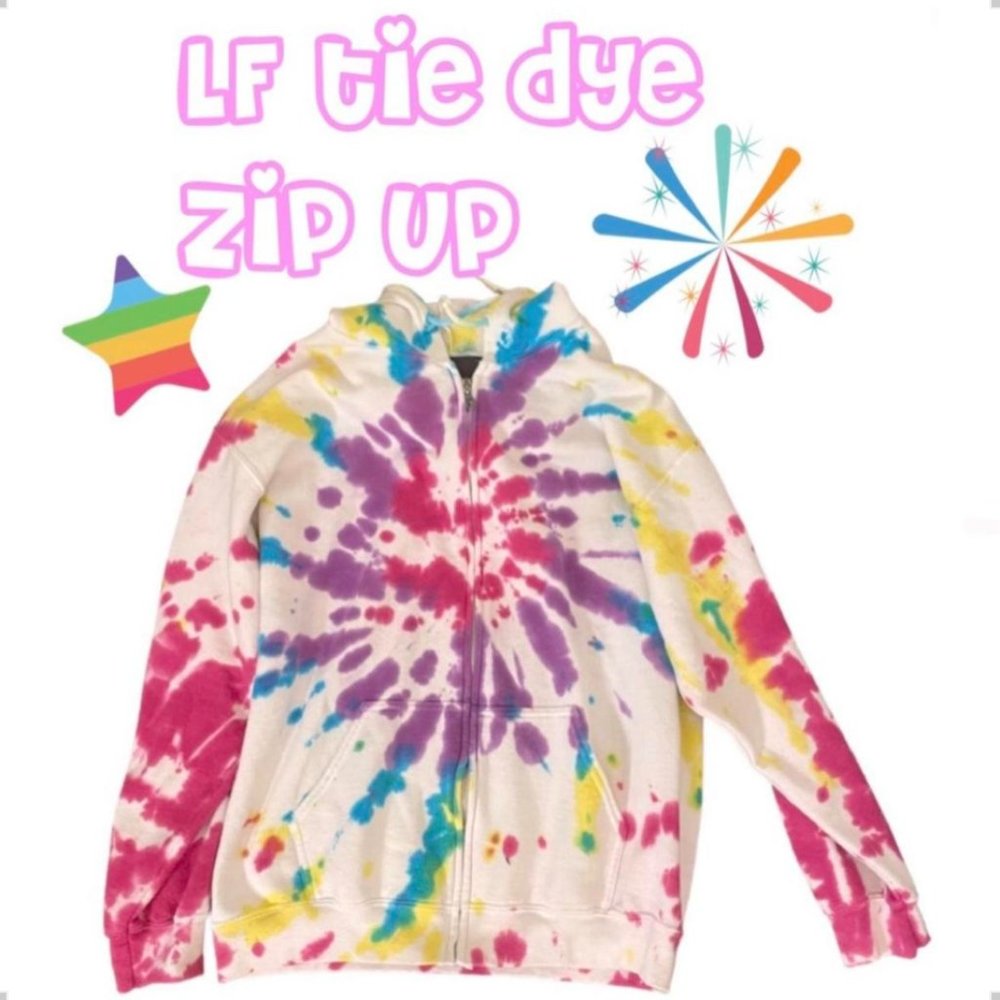 Firework Tie Dye Zip Up Sweatshirt